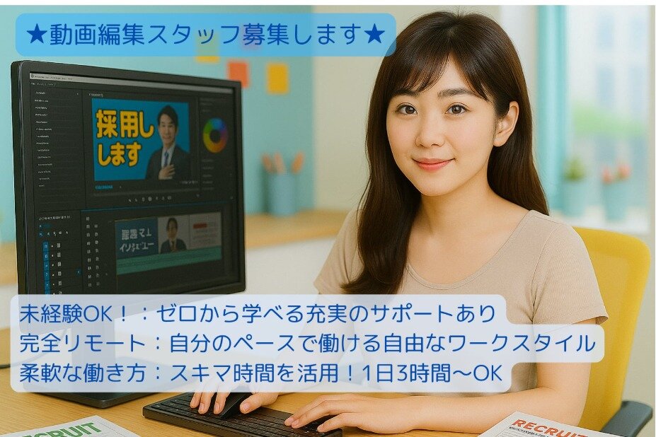 動画編集　事務作業　在宅ワーク　副業用　初心者安心　マニュアル付き 動画編集 事務作業 在宅ワーク 副業用 初心者安心 マニュアル付き